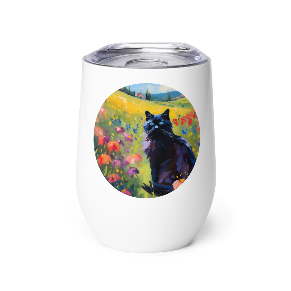 PugMug Custom Black Ragdoll Cat Wine Tumbler
