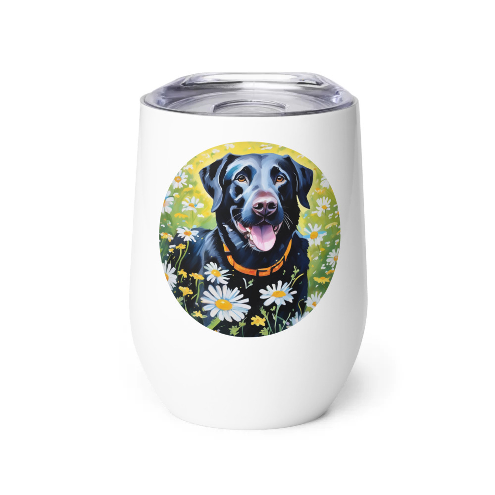 PugMug Custom Black Labrador Retriever Wine Tumbler