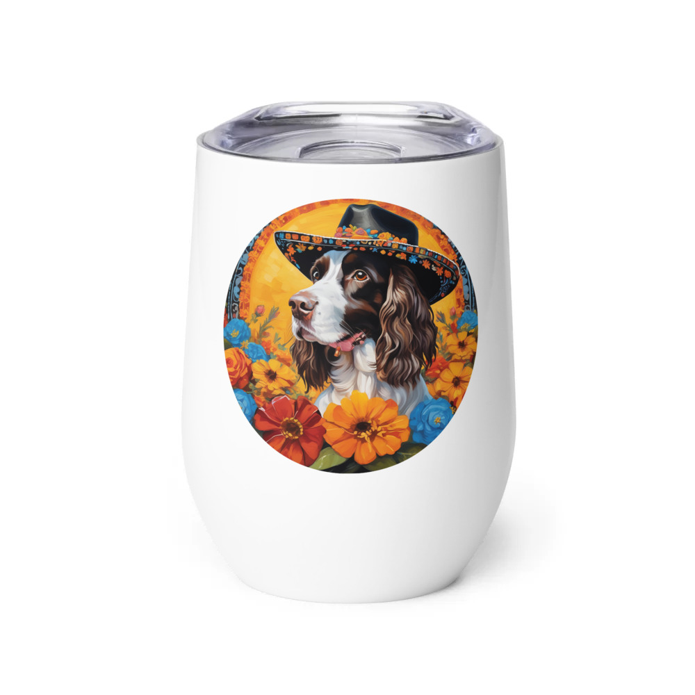 PugMug Custom English Springer Spaniel Wine Tumbler