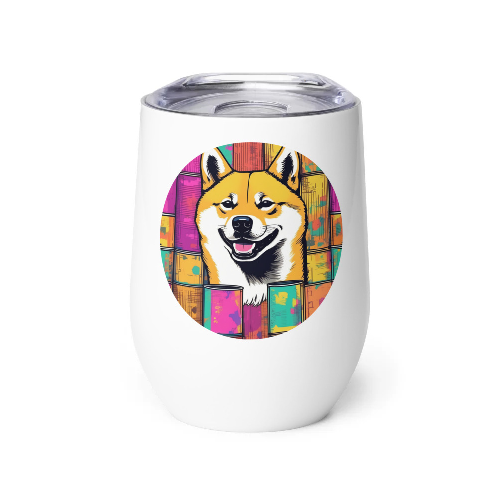 PugMug Custom Shiba Inu Wine Tumbler