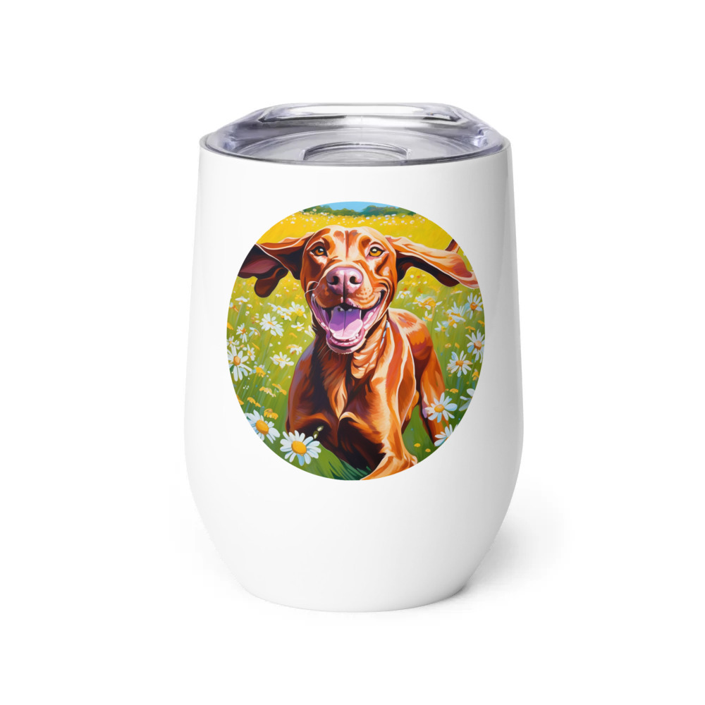 PugMug Custom Vizsla Wine Tumbler