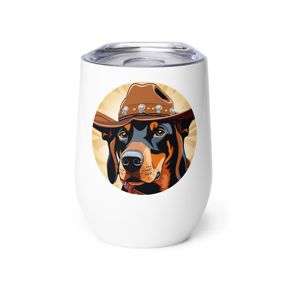 PugMug Custom Doberman Pinscher Wine Tumbler