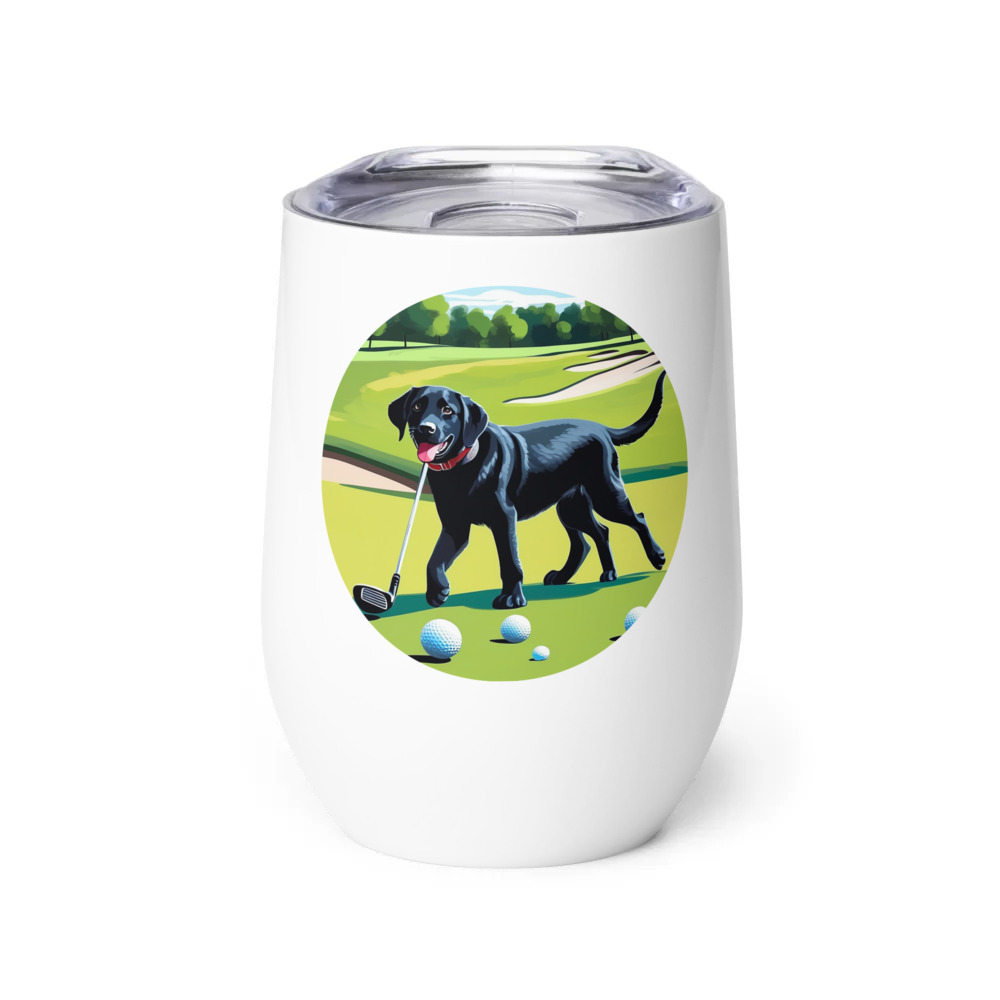 PugMug Custom Black Labrador Retriever Wine Tumbler