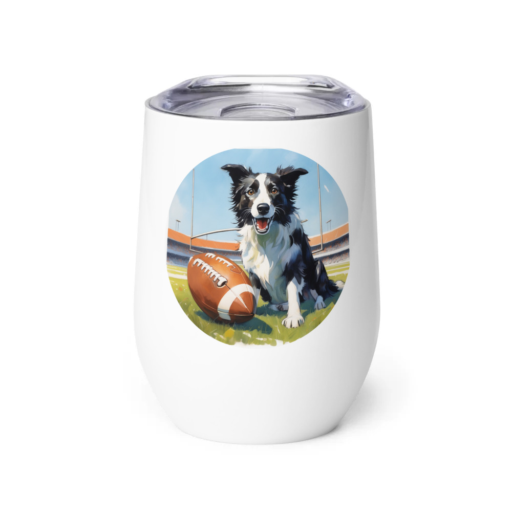 PugMug Custom Border Collie Wine Tumbler