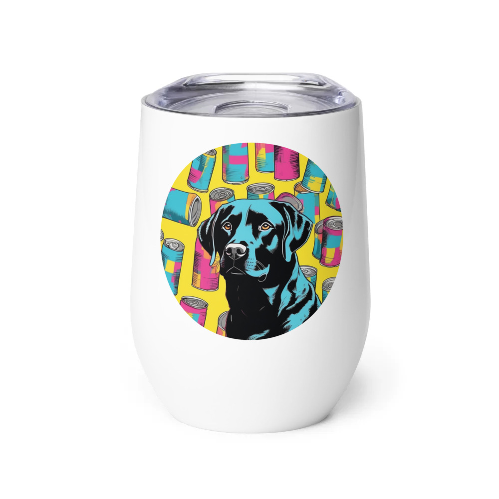 PugMug Custom Black Labrador Retriever Wine Tumbler