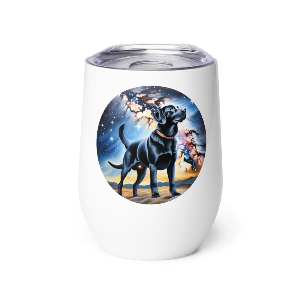 PugMug Custom Black Labrador Retriever Wine Tumbler