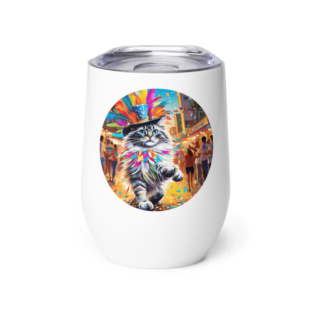 PugMug Custom Tabby Ragdoll Cat Wine Tumbler