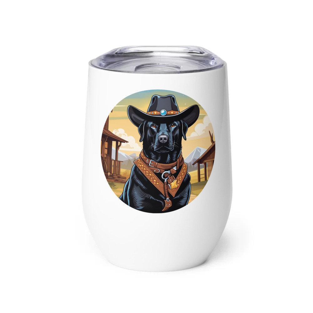 PugMug Custom Black Labrador Retriever Wine Tumbler