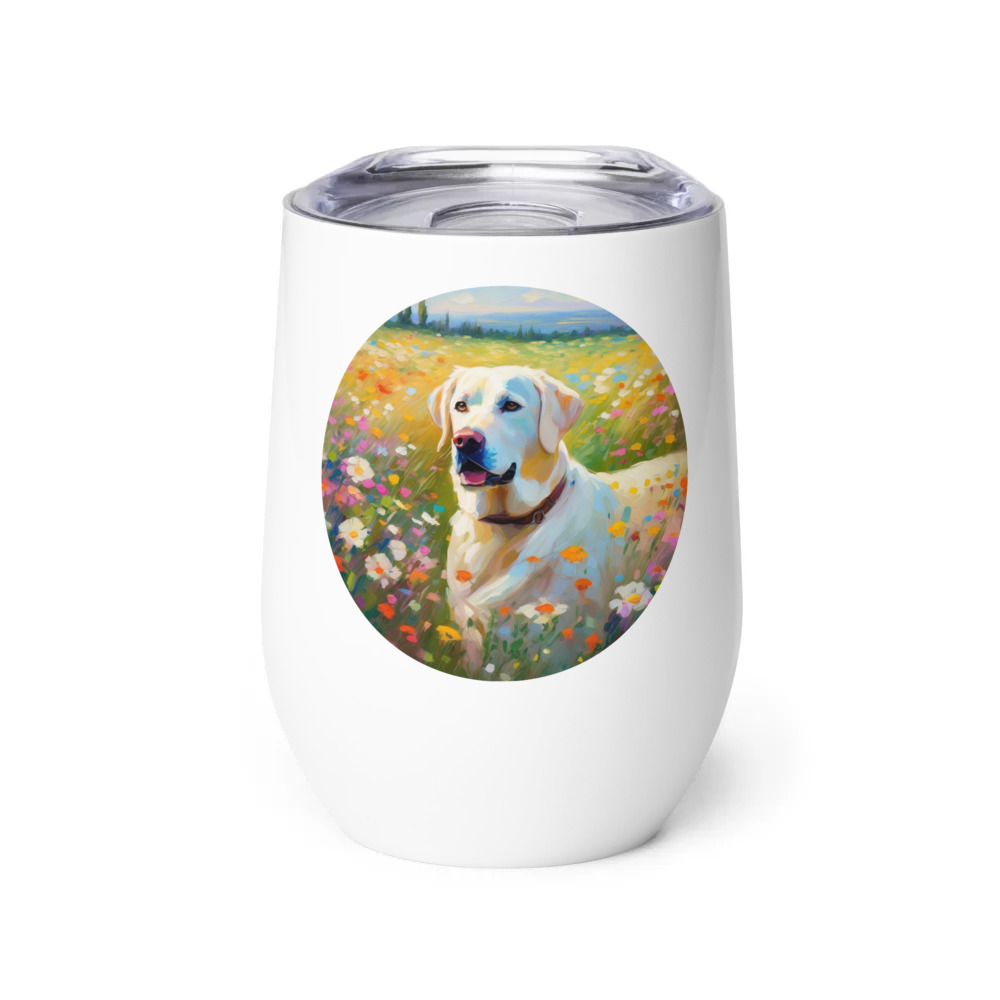 PugMug Custom White Labrador Retriever Wine Tumbler