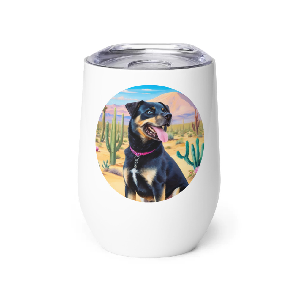 PugMug Custom Blue Wine Tumbler