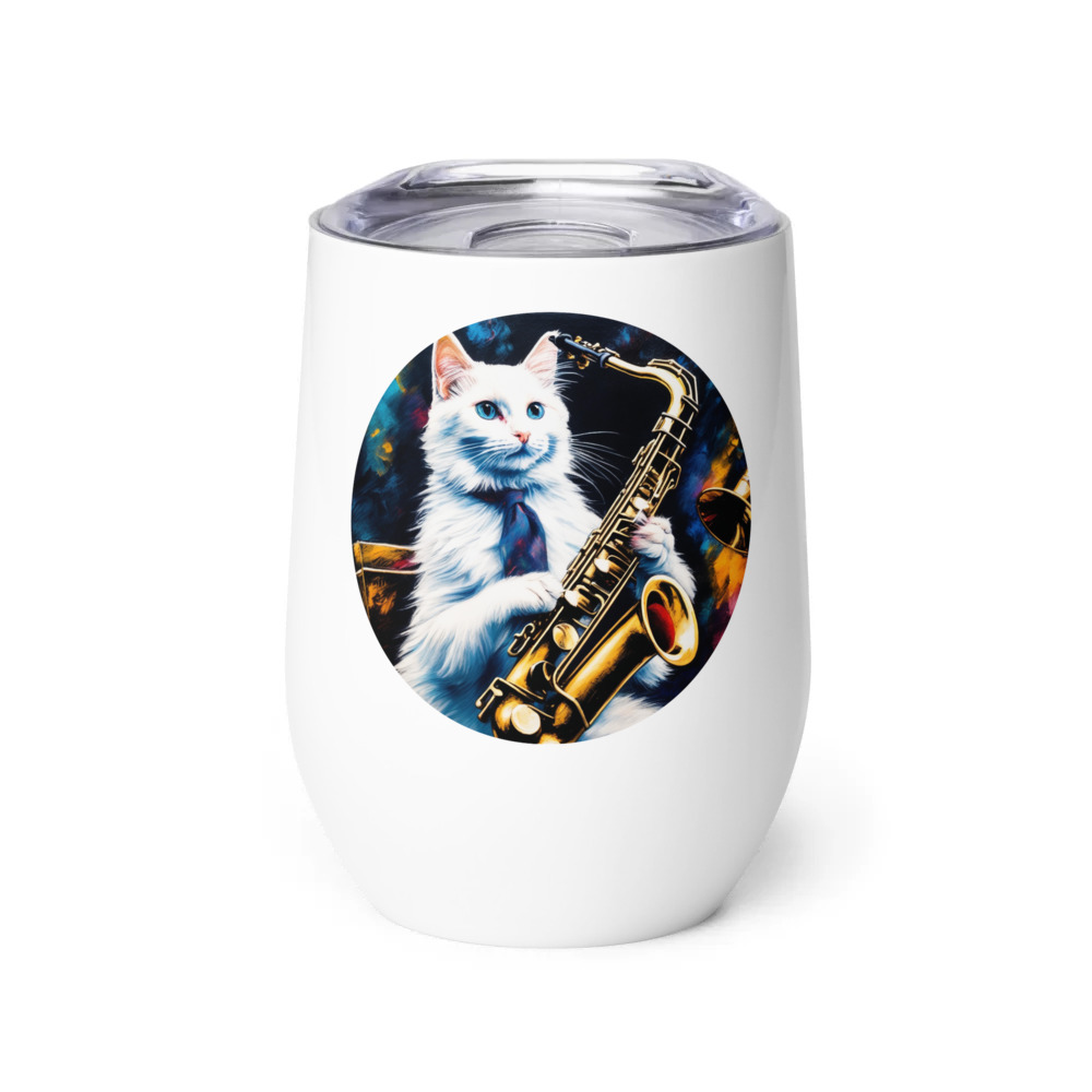 PugMug Custom White Ragdoll Cat Wine Tumbler