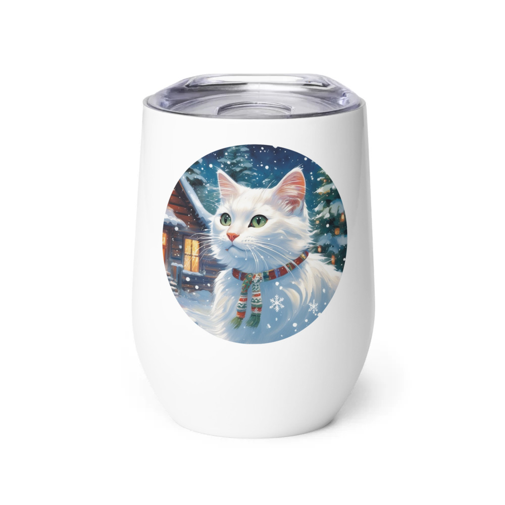 PugMug Custom White Exotic Cat Wine Tumbler