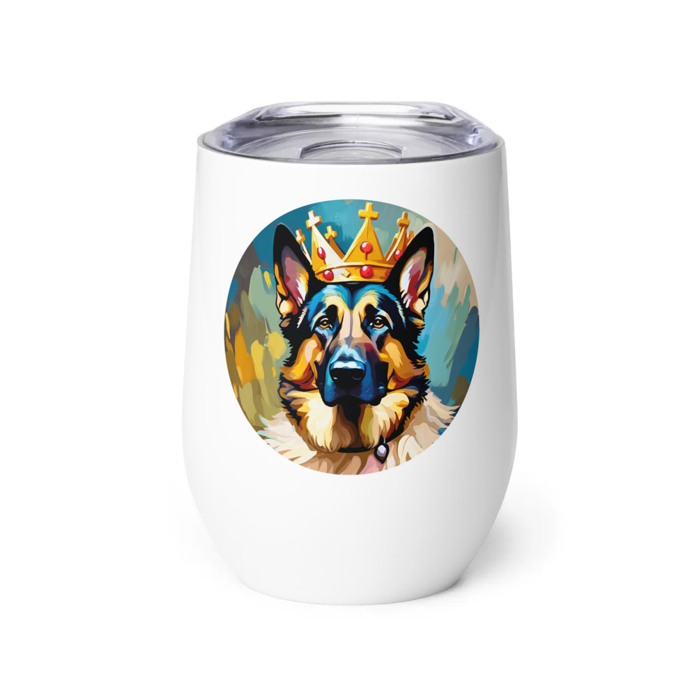 PugMug Custom German Shepherd Dog Wine Tumbler