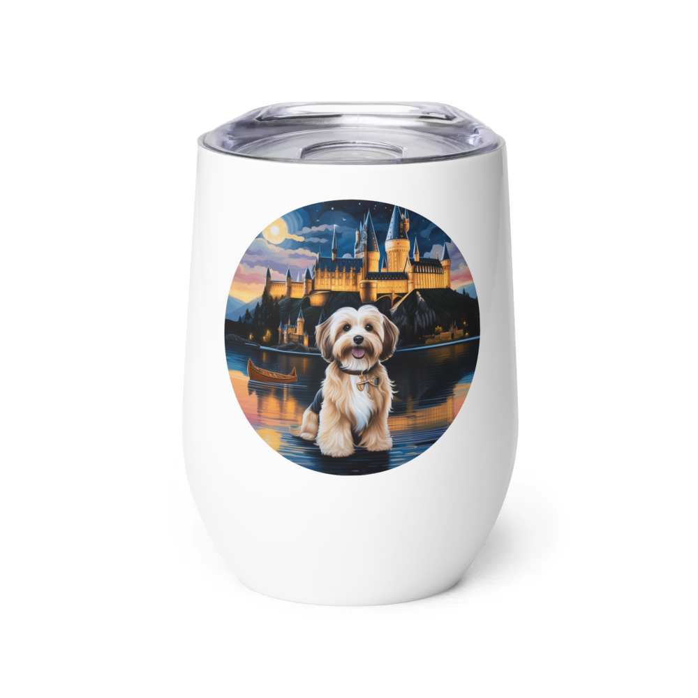 PugMug Custom Tan Havanese Dog Wine Tumbler