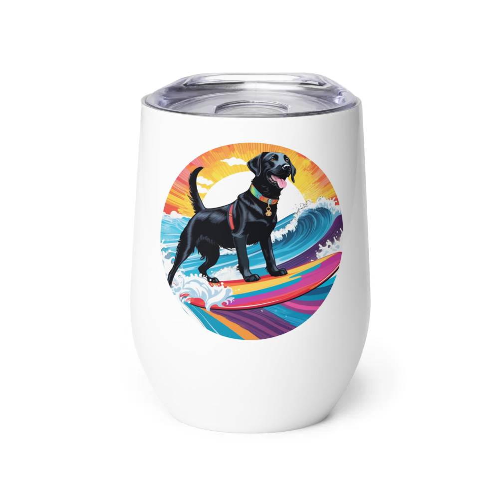 PugMug Custom Black Labrador Retriever Wine Tumbler