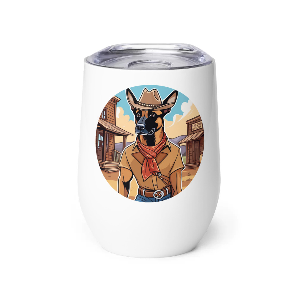 PugMug Custom Belgian Malinois Wine Tumbler