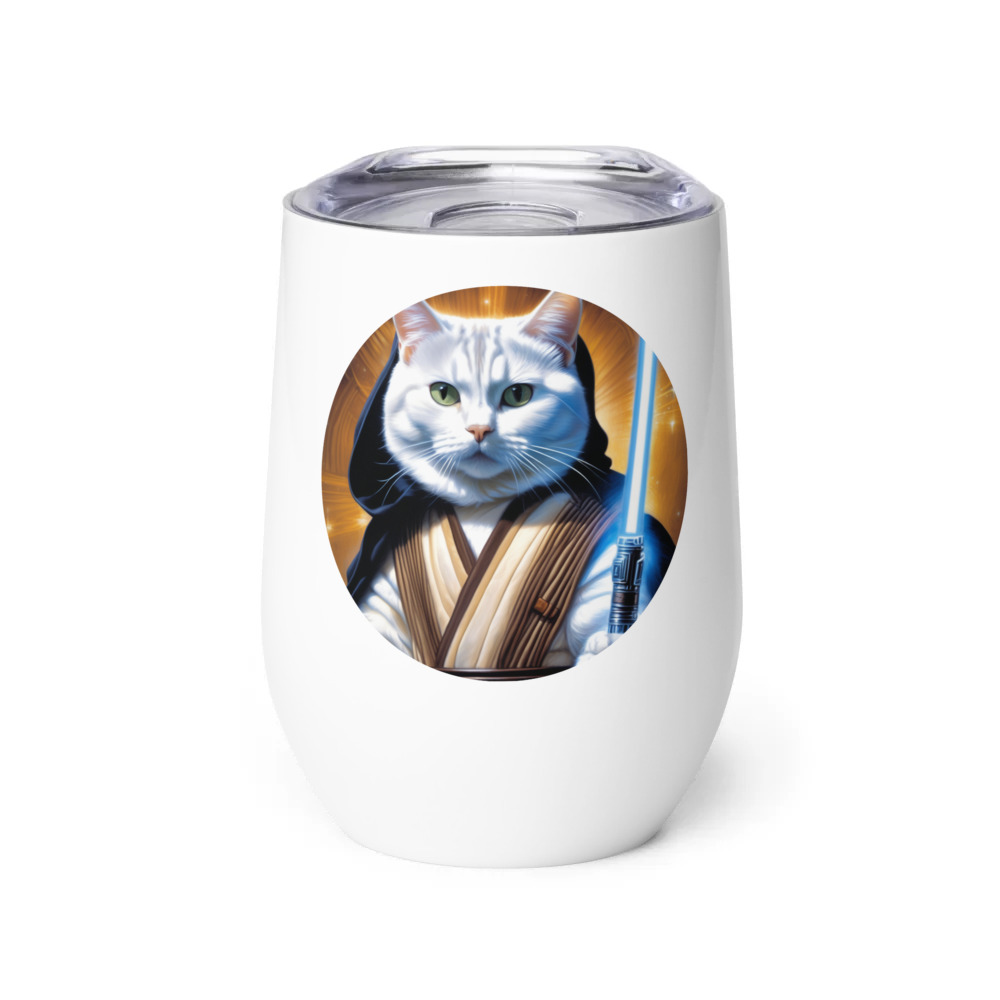 PugMug Custom White American Shorthair Cat Wine Tumbler