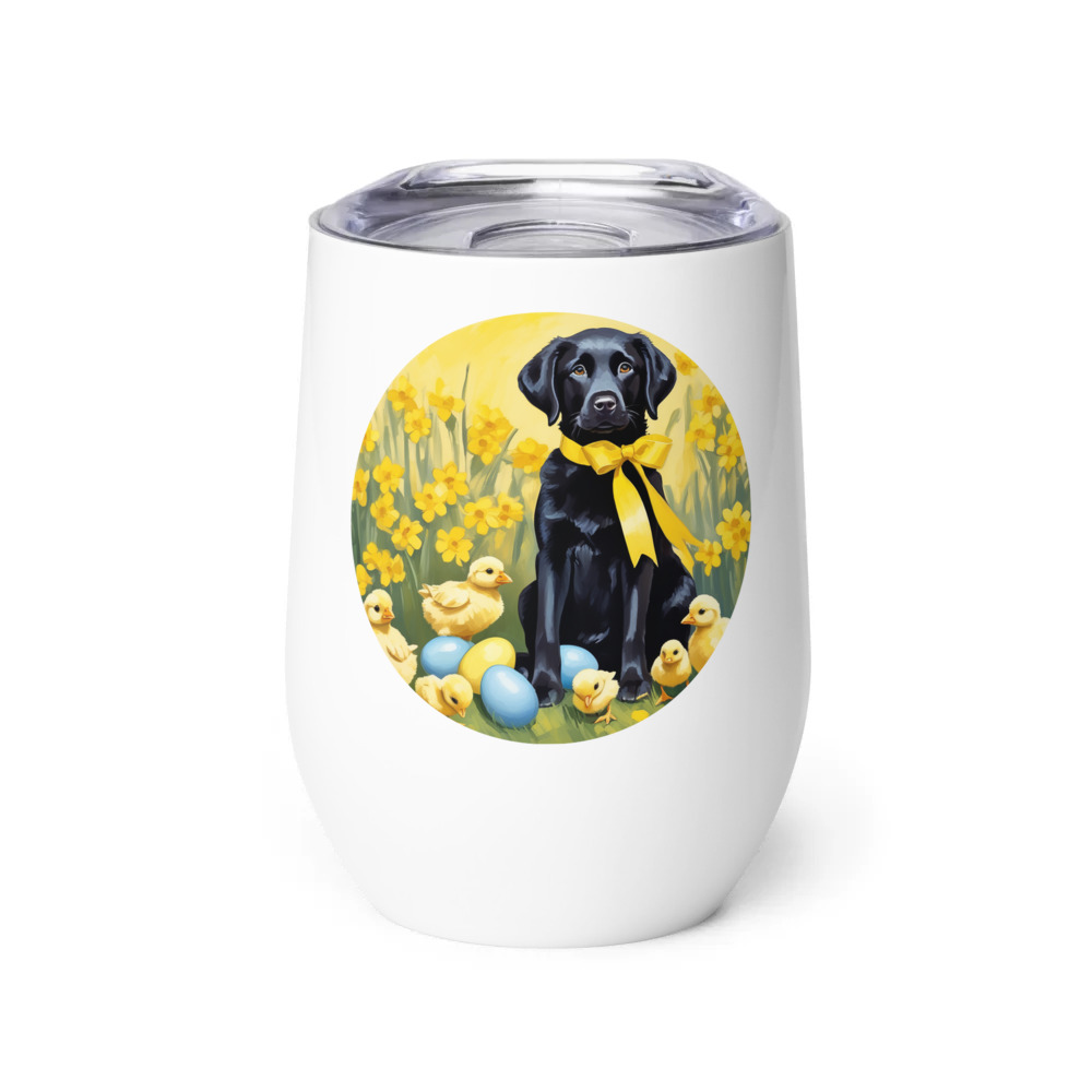 PugMug Custom Black Labrador Retriever Wine Tumbler