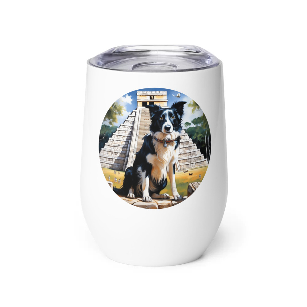 PugMug Custom Border Collie Wine Tumbler