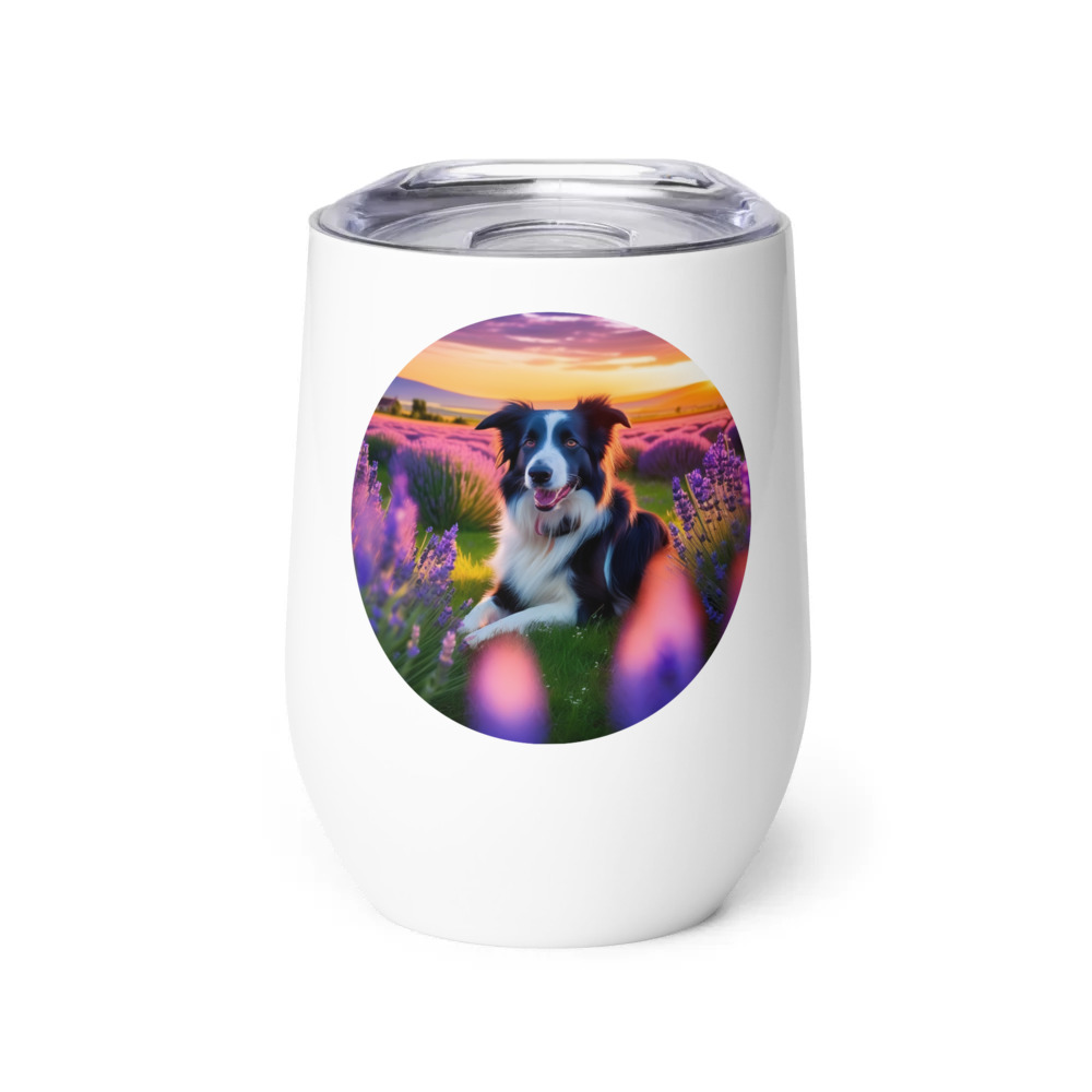 PugMug Custom Border Collie Wine Tumbler