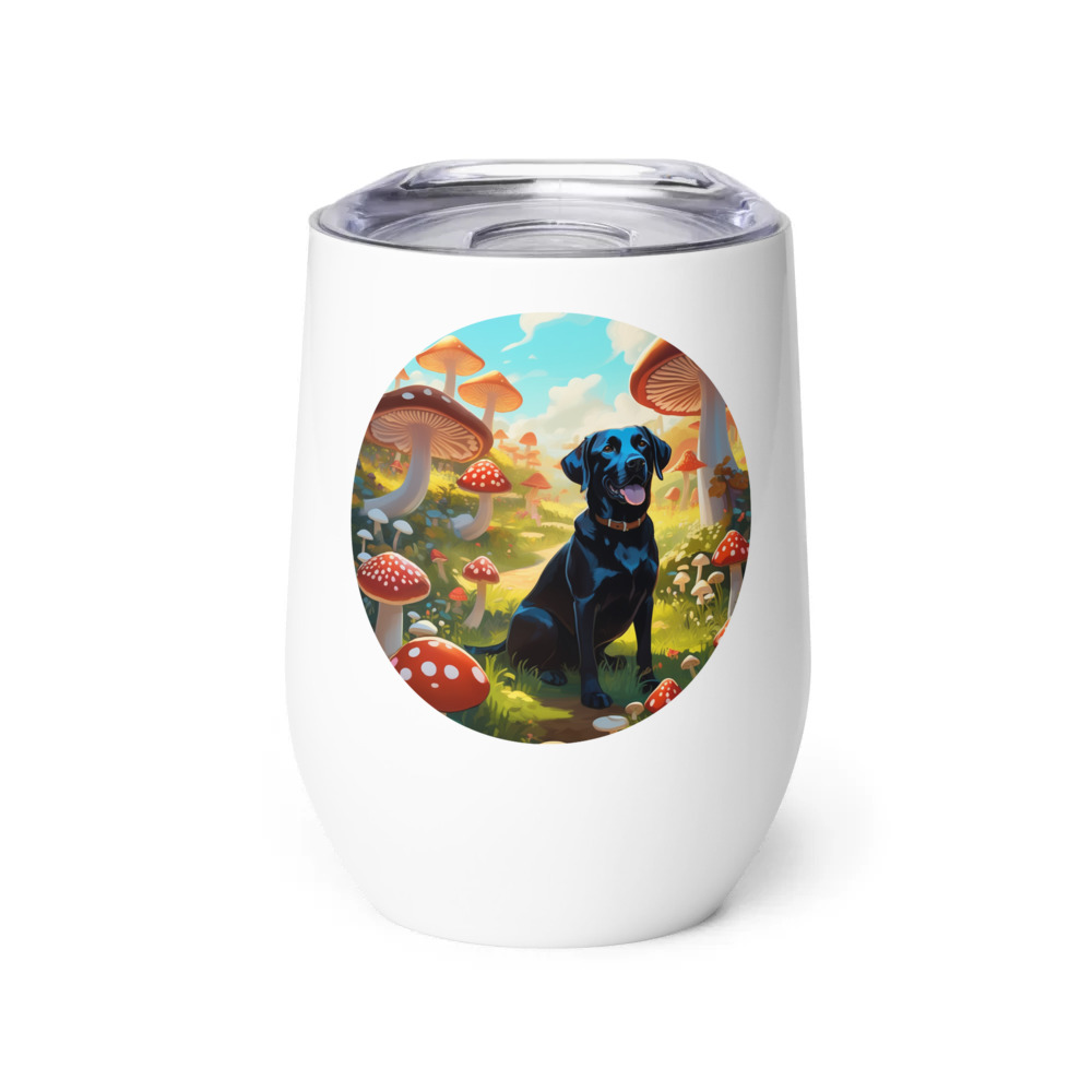 PugMug Custom Black Labrador Retriever Wine Tumbler