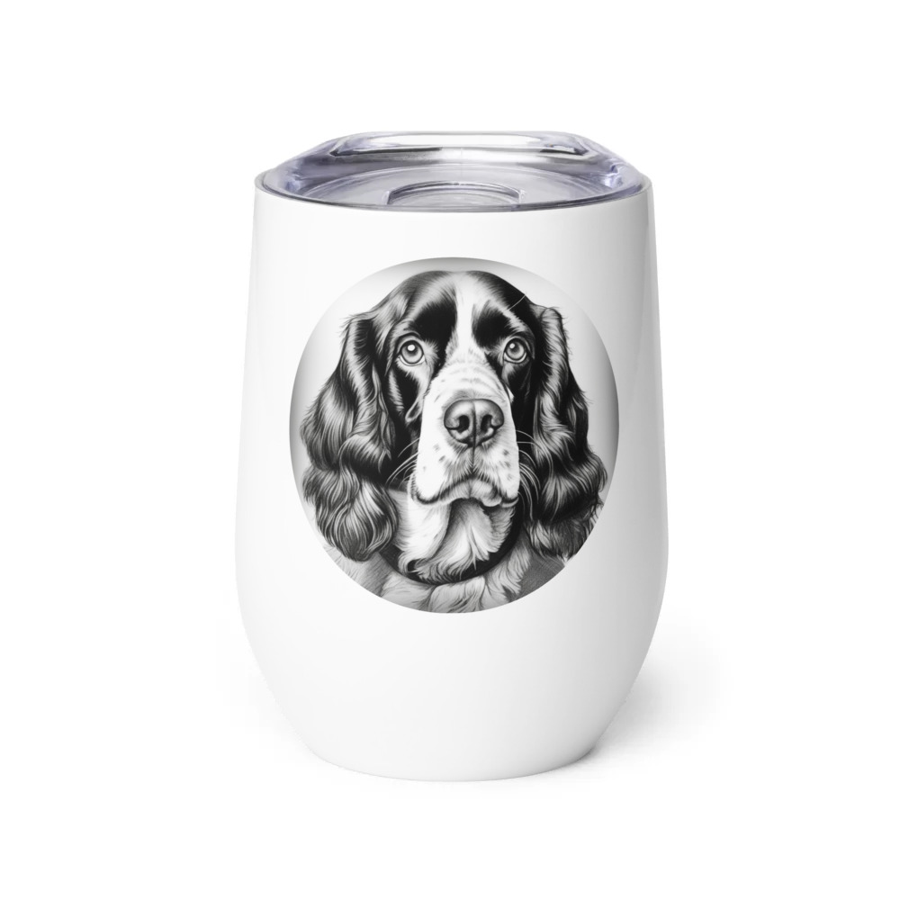 PugMug Custom English Springer Spaniel Wine Tumbler