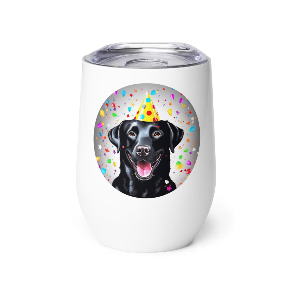 PugMug Custom Black Labrador Retriever Wine Tumbler