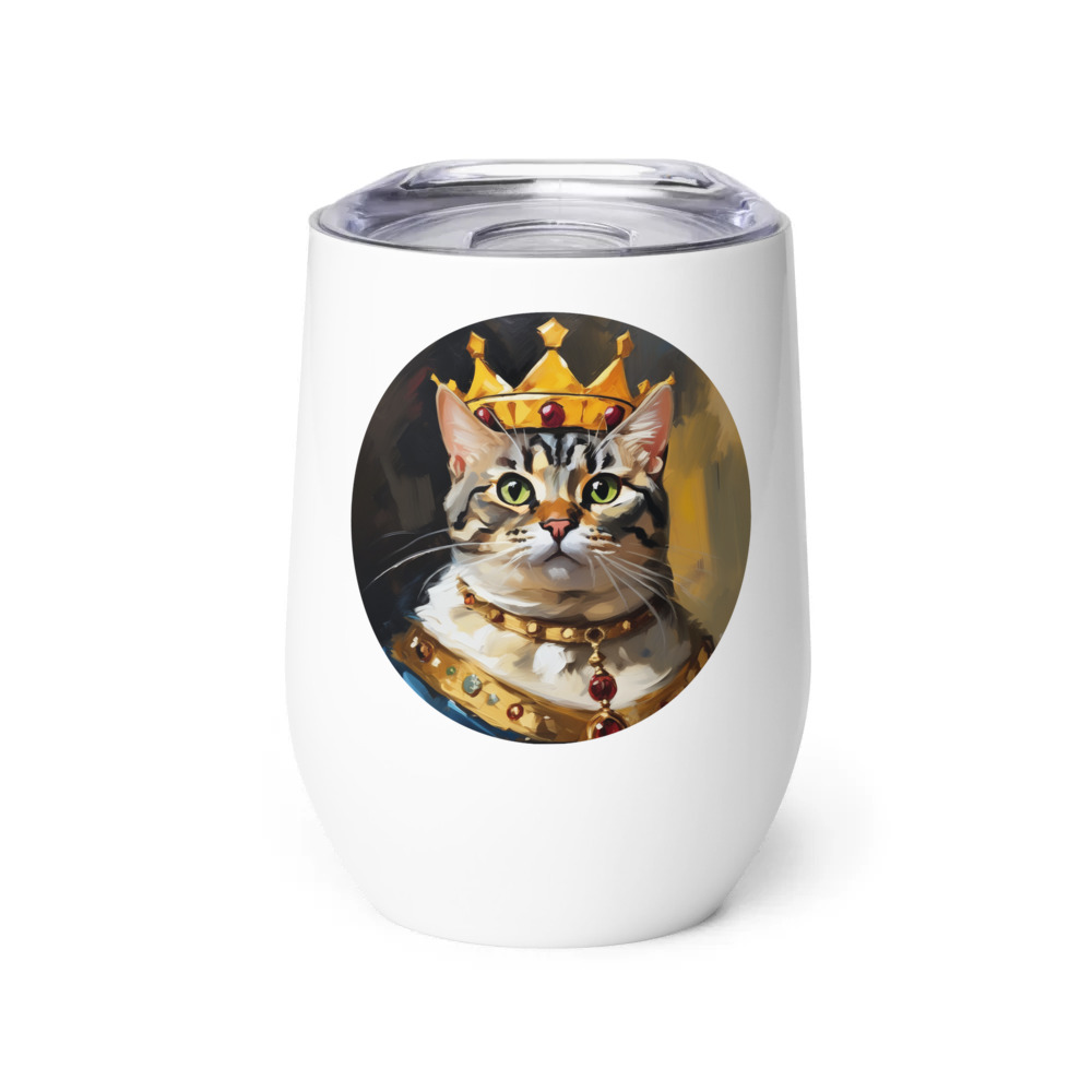 PugMug Custom Tabby American Shorthair Cat Wine Tumbler