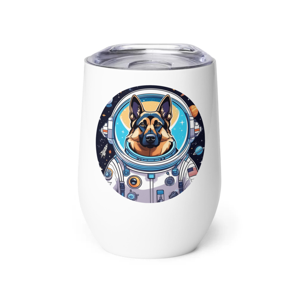 PugMug Custom German Shepherd Dog Wine Tumbler