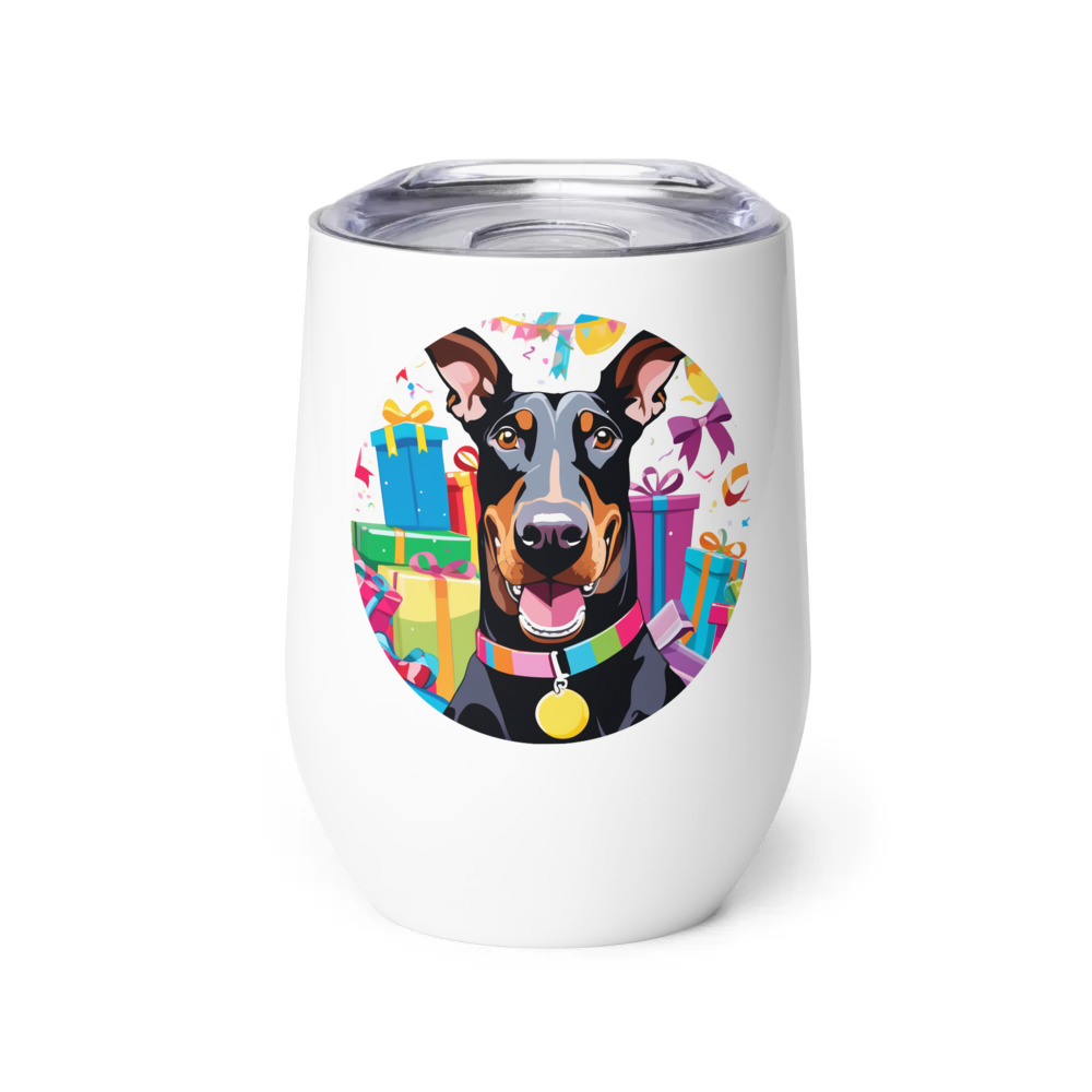 PugMug Custom Doberman Pinscher Wine Tumbler