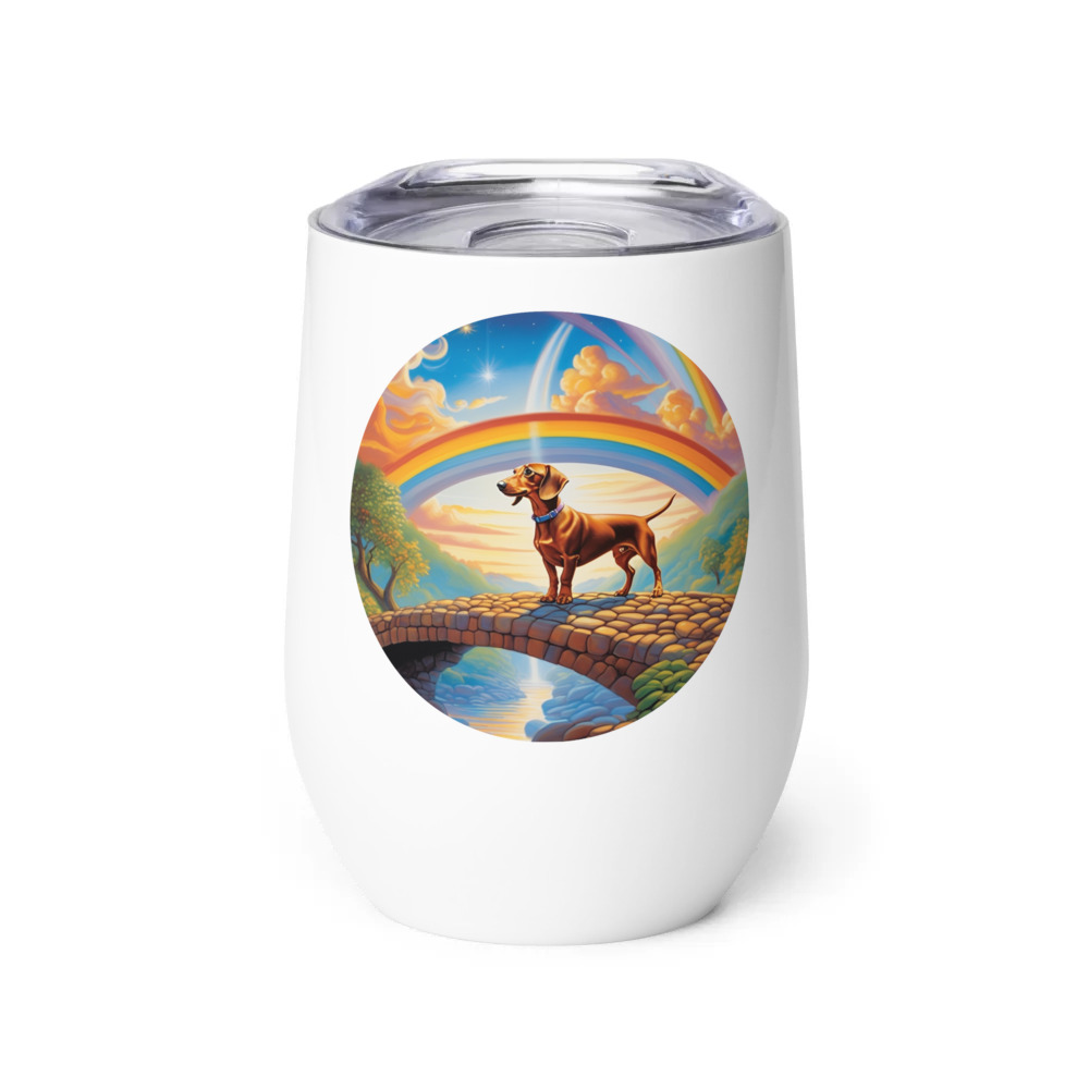 PugMug Custom Tan Dachshund Wine Tumbler
