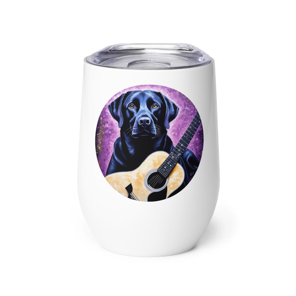 PugMug Custom Black Labrador Retriever Wine Tumbler