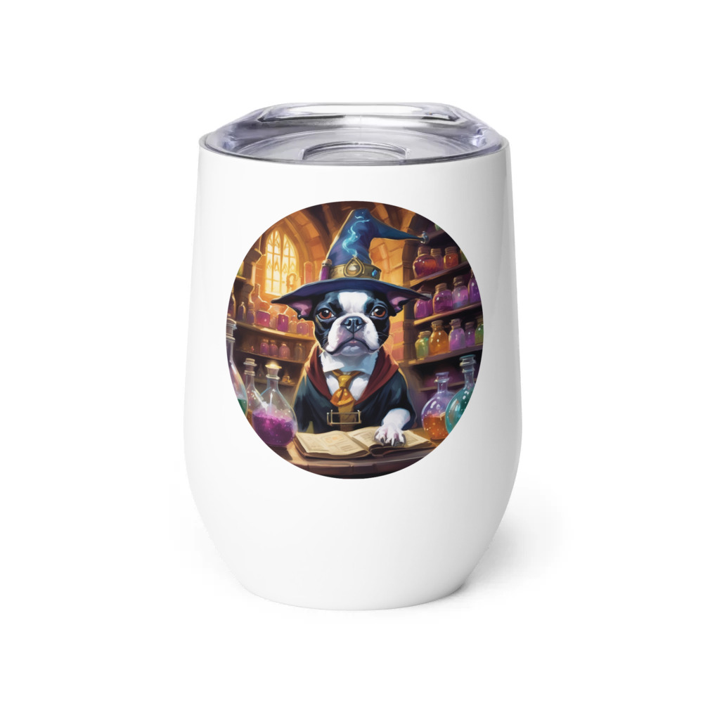 PugMug Custom Boston Terrier Wine Tumbler