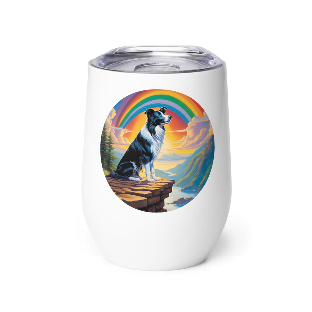 PugMug Custom Border Collie Wine Tumbler