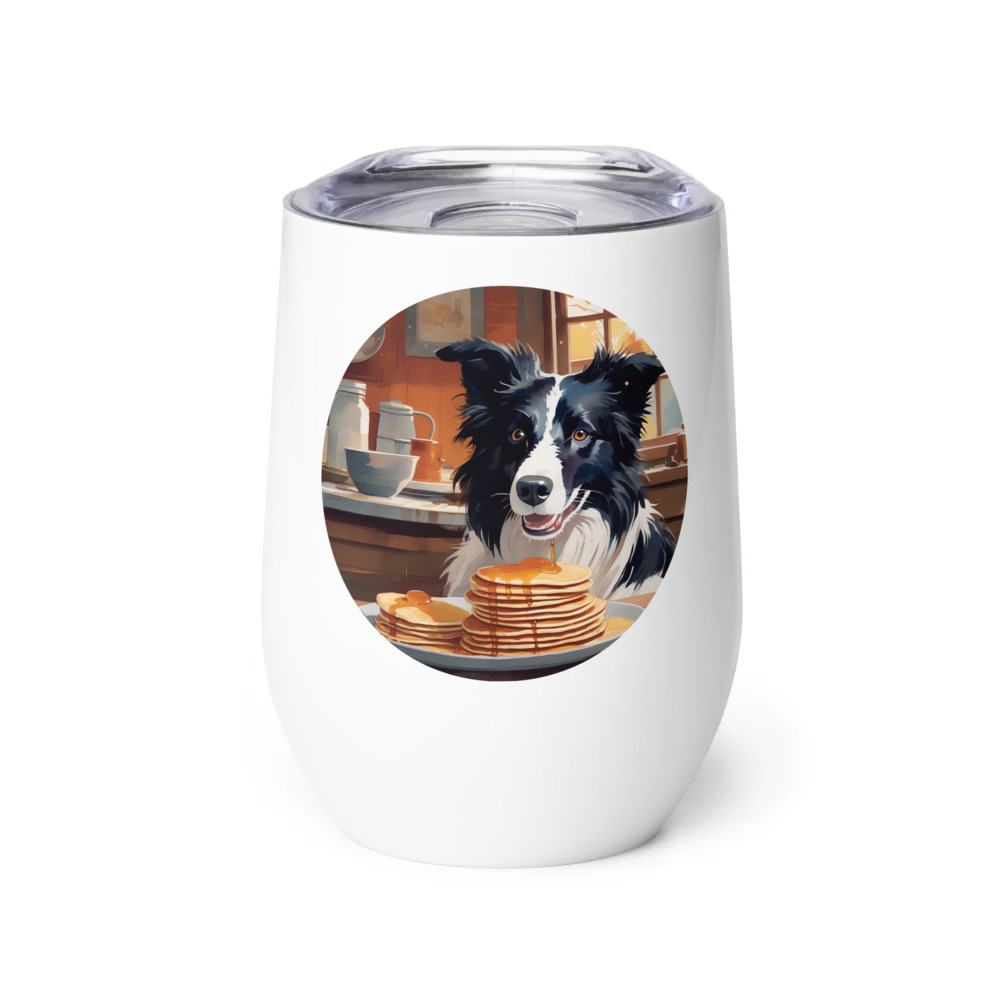 PugMug Custom Border Collie Wine Tumbler