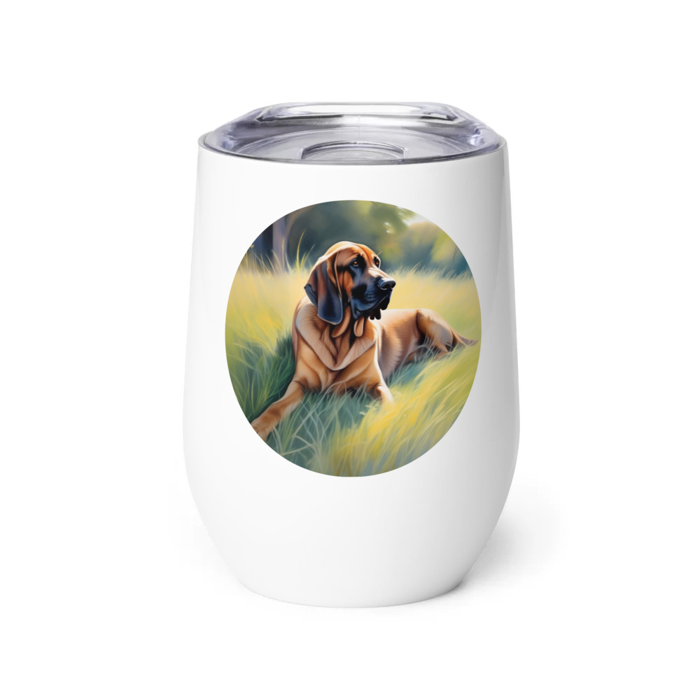 PugMug Custom Bloodhound Wine Tumbler