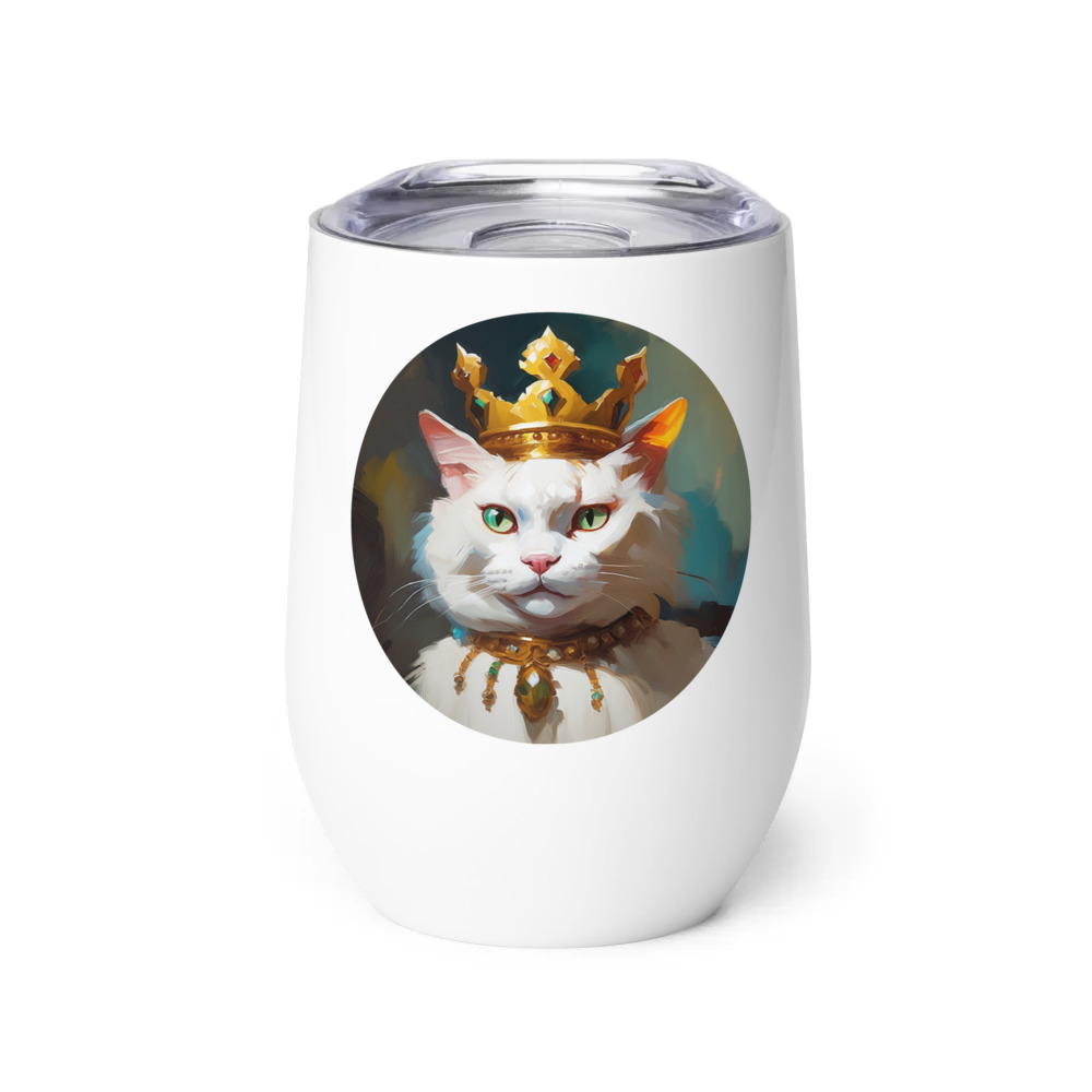 PugMug Custom White Exotic Cat Wine Tumbler