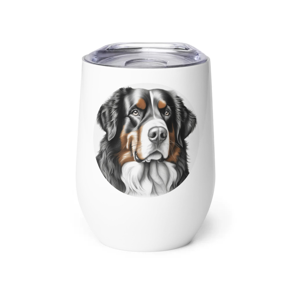 PugMug Custom Bernese Mountain Dog Wine Tumbler