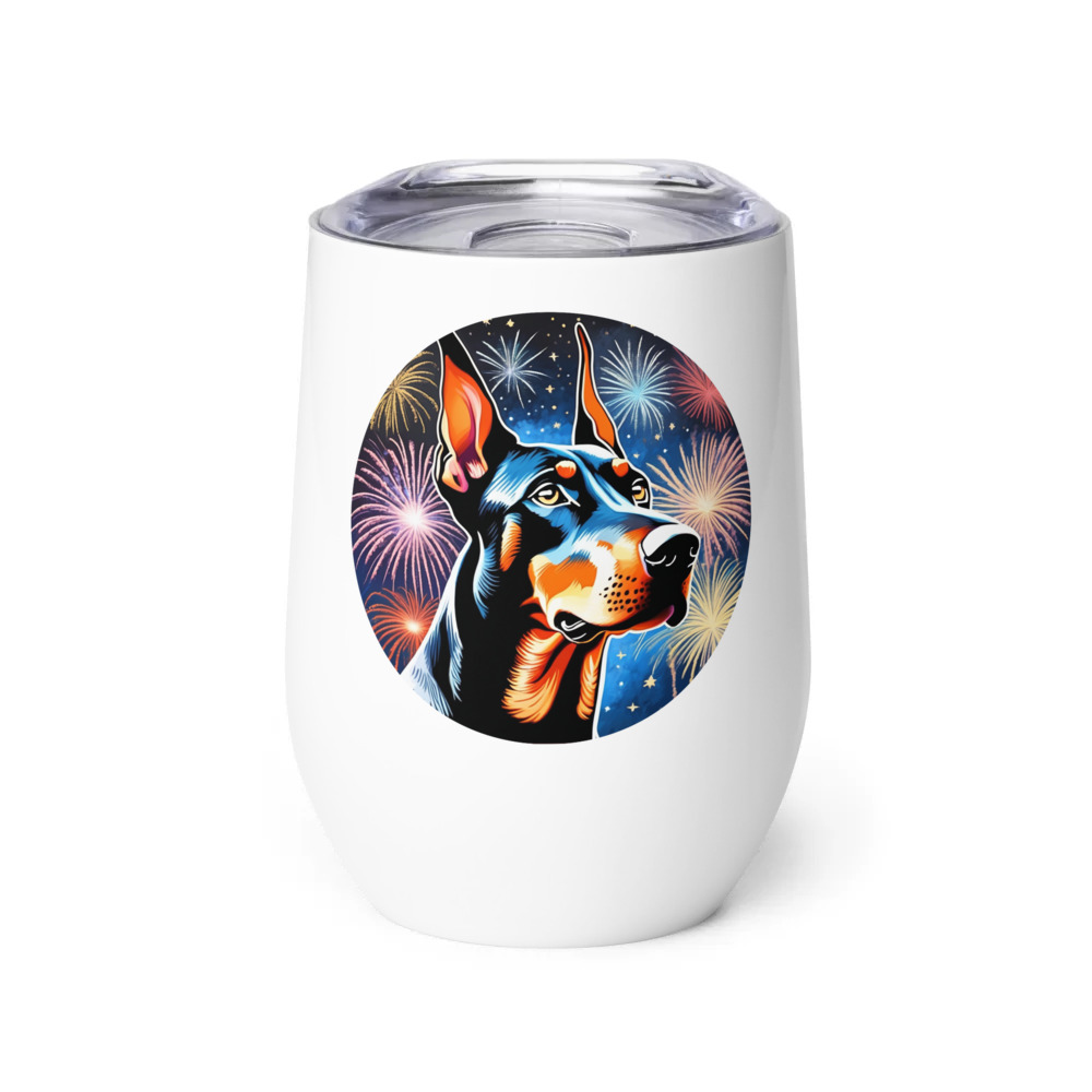 PugMug Custom Doberman Pinscher Wine Tumbler