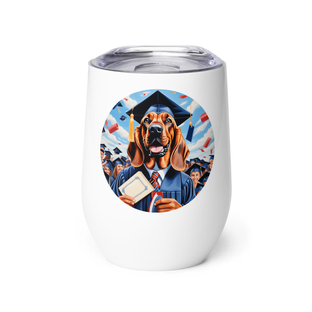 PugMug Custom Bloodhound Wine Tumbler