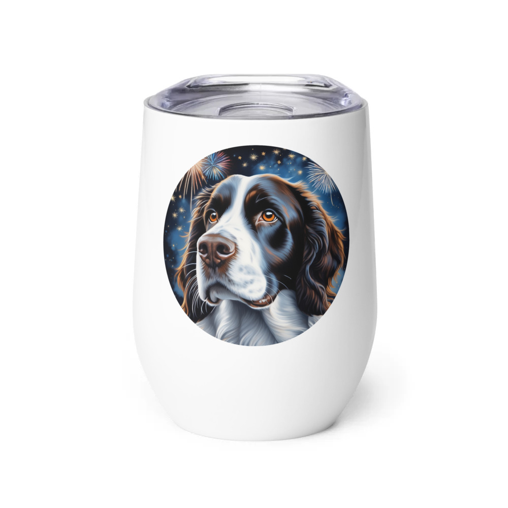 PugMug Custom English Springer Spaniel Wine Tumbler