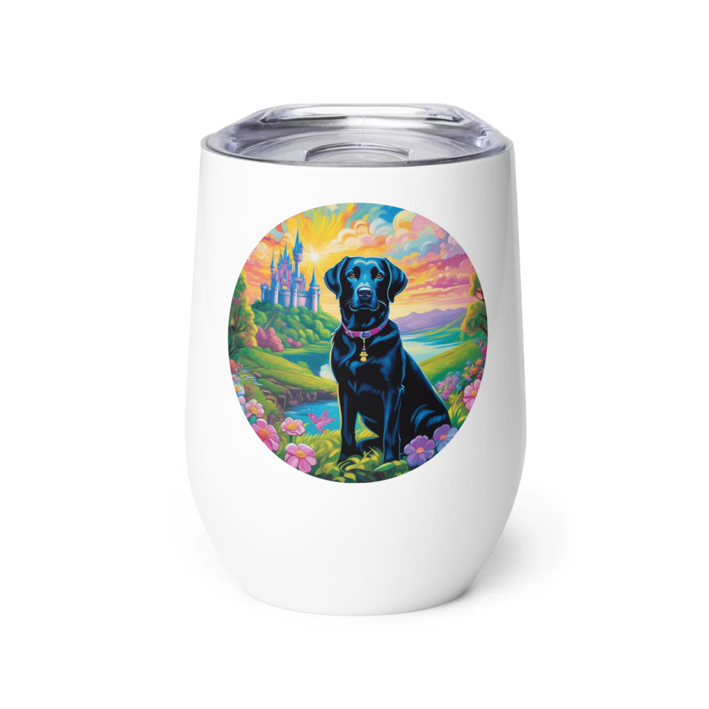 PugMug Custom Black Labrador Retriever Wine Tumbler