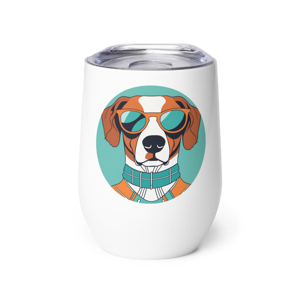 PugMug Custom Brittany Dog Wine Tumbler