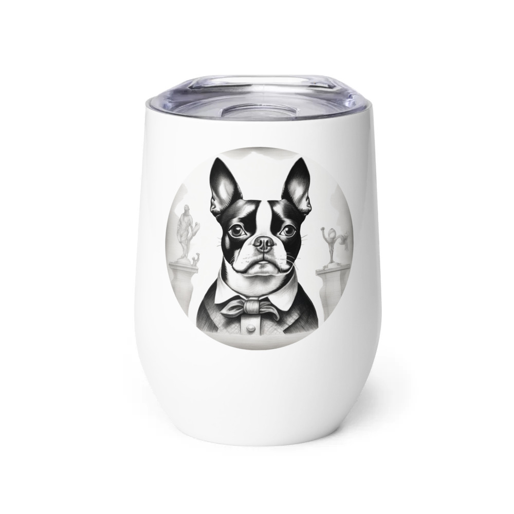PugMug Custom Boston Terrier Wine Tumbler