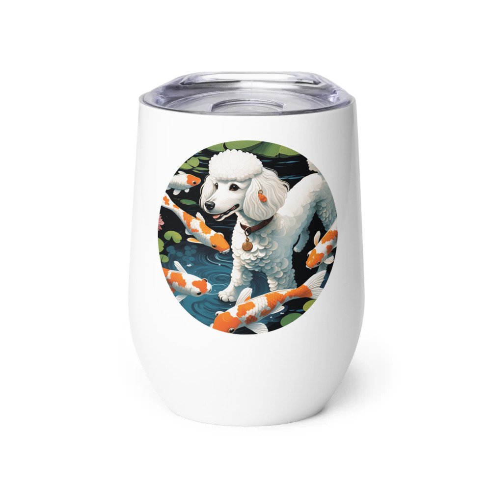 PugMug Custom White Poodle Wine Tumbler