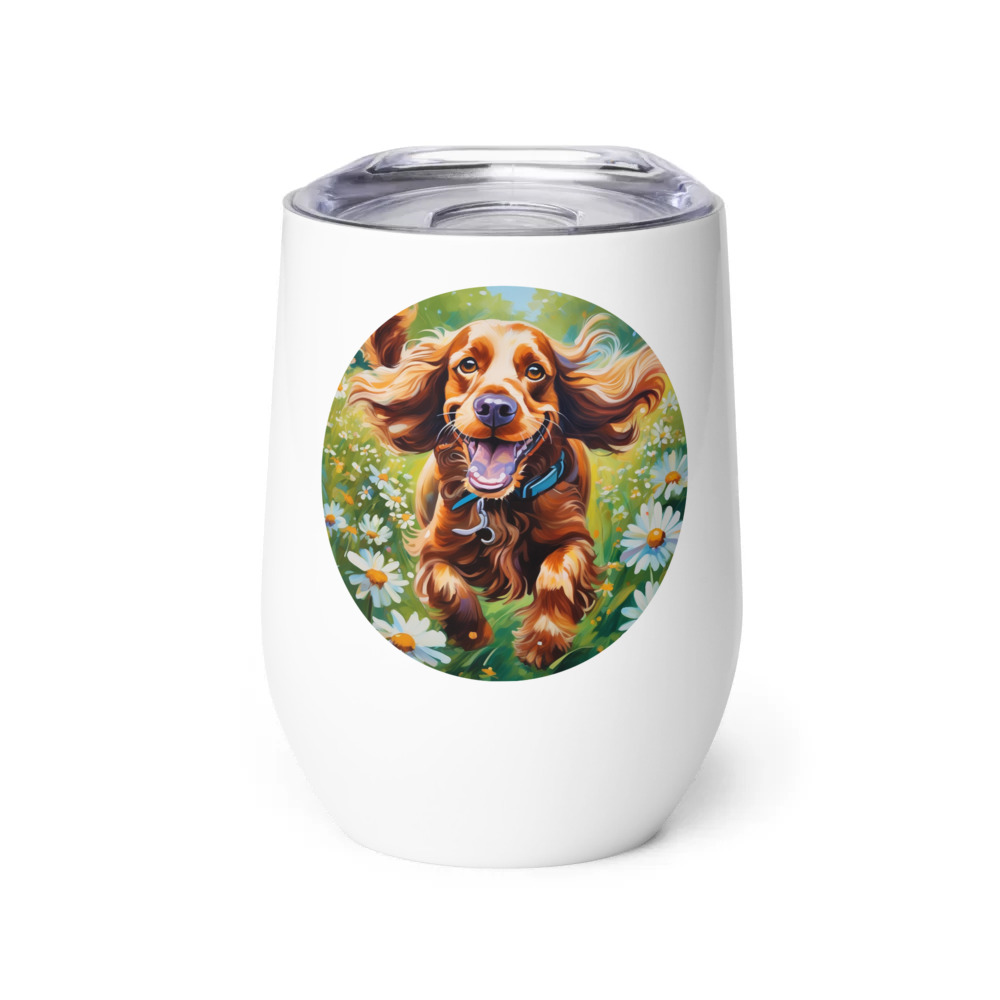 PugMug Custom Cocker Spaniel Wine Tumbler