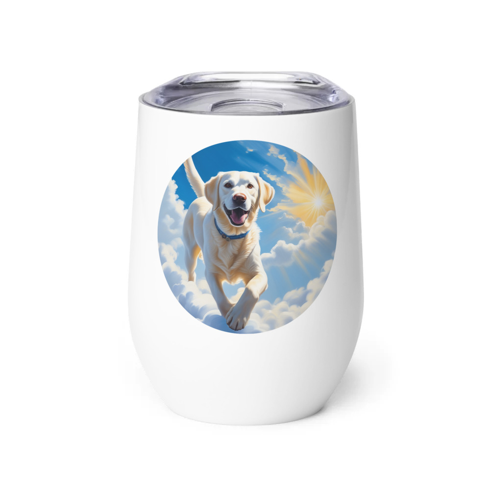PugMug Custom White Labrador Retriever Wine Tumbler