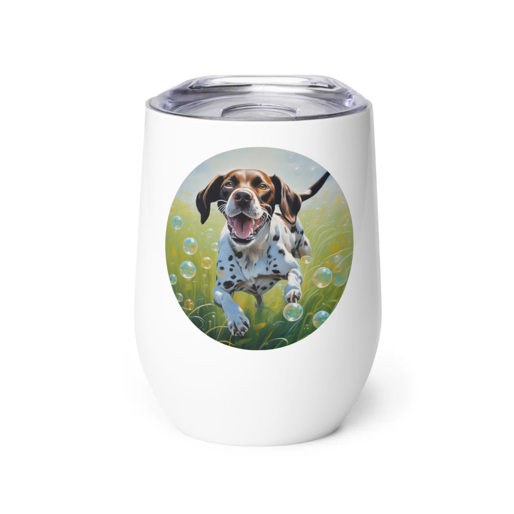 PugMug Custom Pointer Dog Wine Tumbler