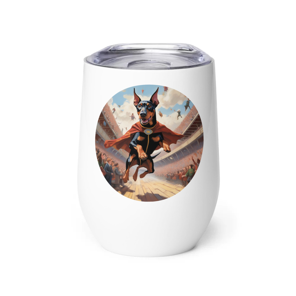 PugMug Custom Doberman Pinscher Wine Tumbler