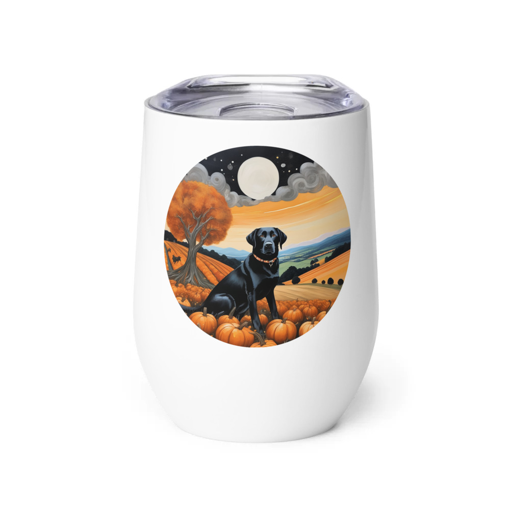 PugMug Custom Black Labrador Retriever Wine Tumbler
